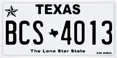 TX license plate BCS4013