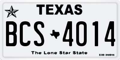 TX license plate BCS4014