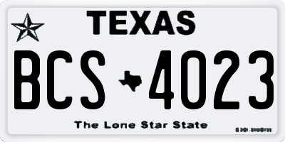 TX license plate BCS4023