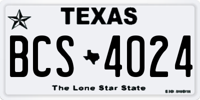 TX license plate BCS4024