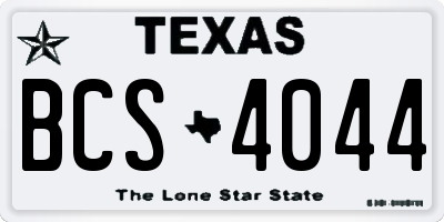 TX license plate BCS4044