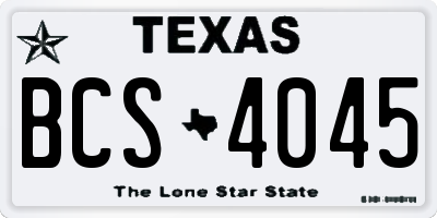 TX license plate BCS4045