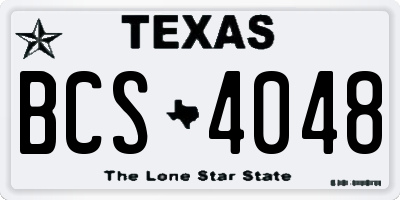 TX license plate BCS4048
