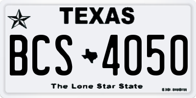 TX license plate BCS4050