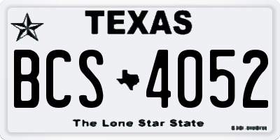 TX license plate BCS4052