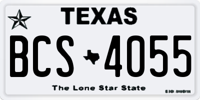 TX license plate BCS4055