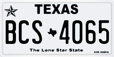 TX license plate BCS4065