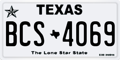 TX license plate BCS4069