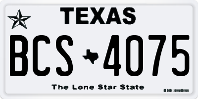 TX license plate BCS4075