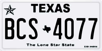 TX license plate BCS4077