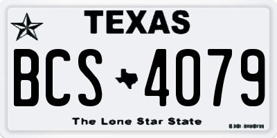 TX license plate BCS4079