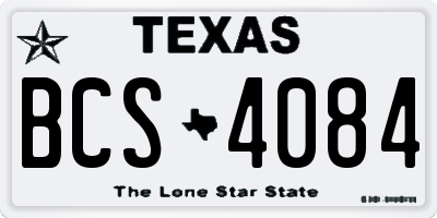 TX license plate BCS4084