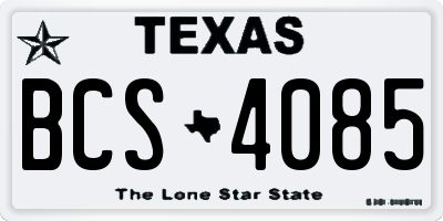 TX license plate BCS4085