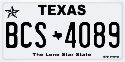 TX license plate BCS4089