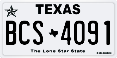 TX license plate BCS4091