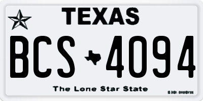 TX license plate BCS4094
