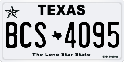 TX license plate BCS4095
