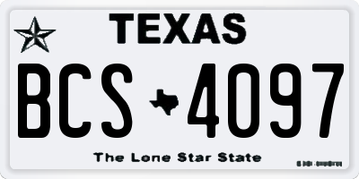 TX license plate BCS4097