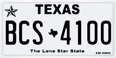 TX license plate BCS4100