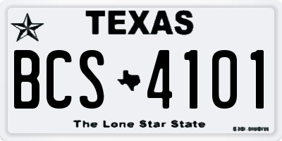 TX license plate BCS4101