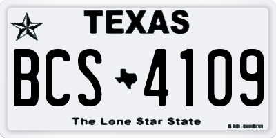 TX license plate BCS4109