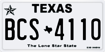 TX license plate BCS4110