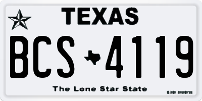 TX license plate BCS4119