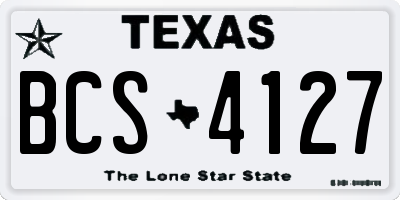 TX license plate BCS4127