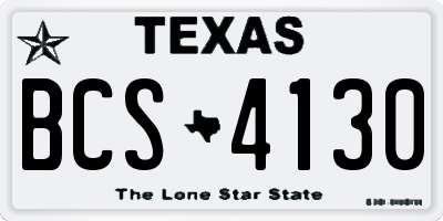 TX license plate BCS4130
