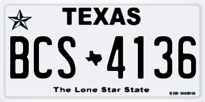 TX license plate BCS4136