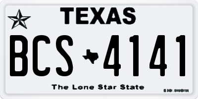 TX license plate BCS4141
