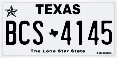 TX license plate BCS4145