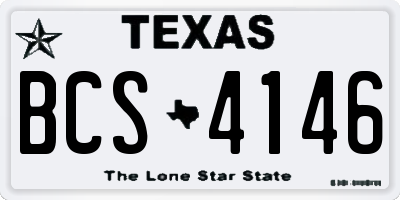 TX license plate BCS4146