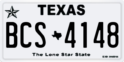 TX license plate BCS4148