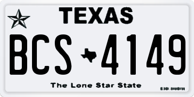 TX license plate BCS4149