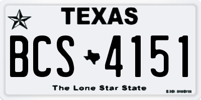 TX license plate BCS4151