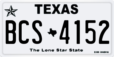 TX license plate BCS4152