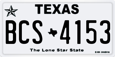 TX license plate BCS4153