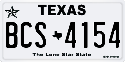 TX license plate BCS4154