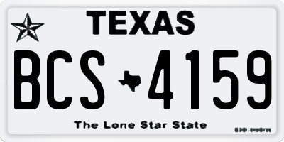 TX license plate BCS4159