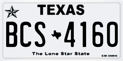 TX license plate BCS4160
