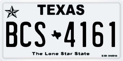 TX license plate BCS4161