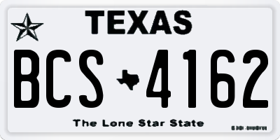 TX license plate BCS4162