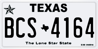 TX license plate BCS4164