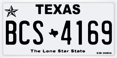 TX license plate BCS4169
