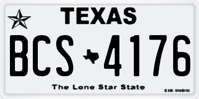 TX license plate BCS4176