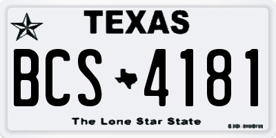 TX license plate BCS4181