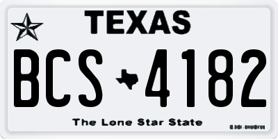 TX license plate BCS4182