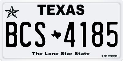 TX license plate BCS4185