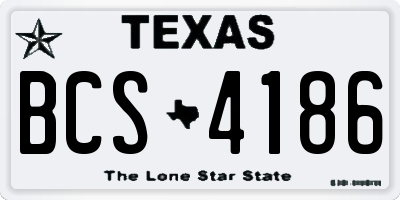 TX license plate BCS4186